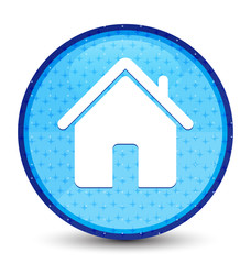 Home icon galaxy cyan blue round button