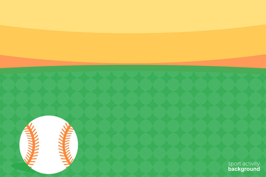 Vector Illustration. Baseball ball icon. Ball field background in rhomb. Sport background