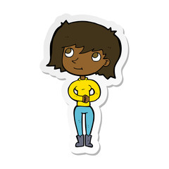 Fototapeta premium sticker of a cartoon friendly woman