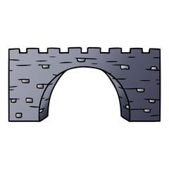 gradient cartoon doodle of a stone bridge