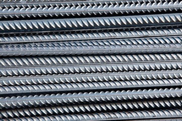 Reinforcements steel bars close up. Construction rebar steel.