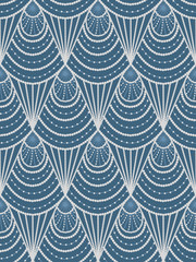 Art deco background. Seamless geometric blue pattern.