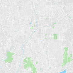 Downtown vector map of Denpasar, Indonesia