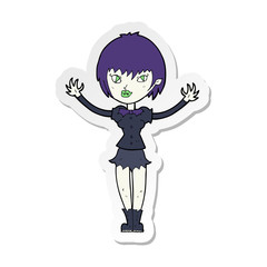 sticker of a cartoon vampire girl