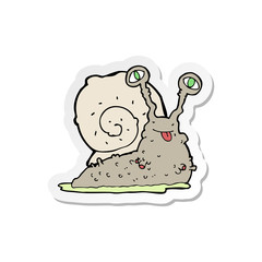 sticker of a cartoon gross slug