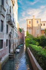 Beautiful view of one of the Venetian canals in Venice, Italy