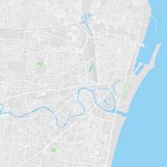 Downtown vector map of Chennai, India - obrazy, fototapety, plakaty