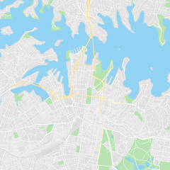 Naklejka premium Downtown vector map of Sydney, Australia