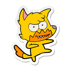 Fototapeta premium distressed sticker of a cartoon fox