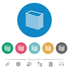 Paper stack flat round icons