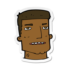 sticker of a cartoon male head