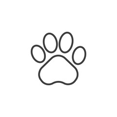 Animal foot print. Line style icon. Vector illustration.