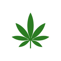 Cannabis leaf icon. Vector illustration.