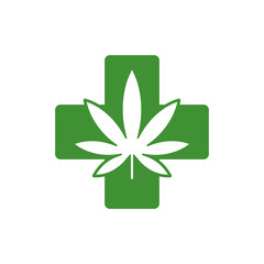 Medical cannabis logo. Vector illustration. Isolated.