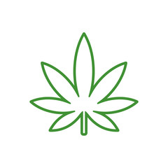 Cannabis icon. Line style. Vector. Isolated.
