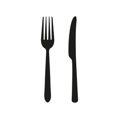 Fork and knife icon. Vector illustration.