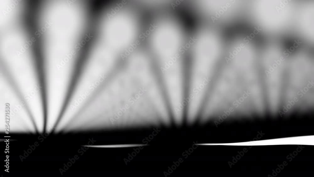 Aufkleber 4k abstract wave dots white in black background. landscape background motion background for cyberspa