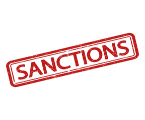 Sanctions stamp. Vector illustration. Isolated.