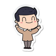 sticker of a cartoon friendly man