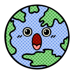 comic book style cartoon planet earth