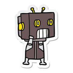 sticker of a cartoon robot