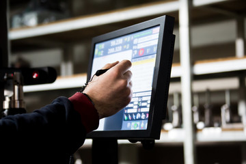 Close up of CNC machine at work