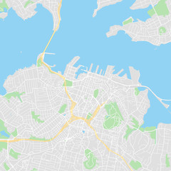 Downtown vector map of Auckland, New Zealand