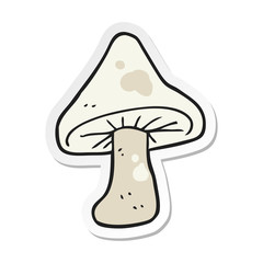 sticker of a cartoon mushroom
