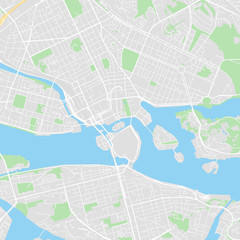 Downtown vector map of Stockholm, Sweden