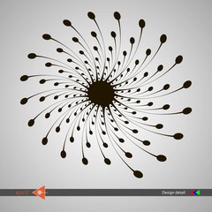 Design of spiral lines. Abstract monochrome background. Vector illustration of no gradient.