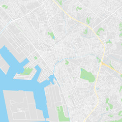 Fototapeta premium Downtown vector map of Chiba, Japan