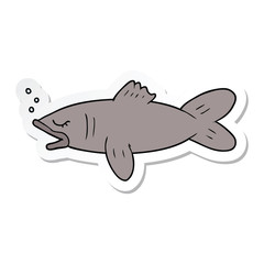 sticker of a cartoon fish
