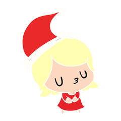 christmas cartoon of kawaii girl
