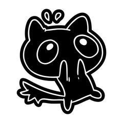 cartoon icon kawaii of a shocked cat