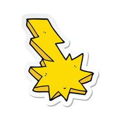 sticker of a cartoon lightning strike