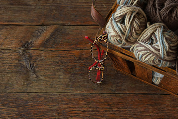 Crochet Yarn and Hooks Close Up