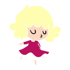 cartoon of a cute kawaii girl