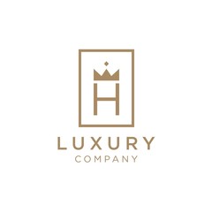 luxury vintage logo design with initial h