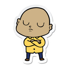 sticker of a cartoon bald man