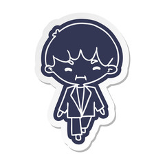cartoon sticker kawaii cute boy in suit