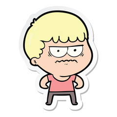 Obraz premium sticker of a cartoon annoyed man