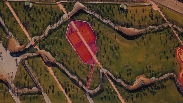 Moscow new park Zil from film from drone