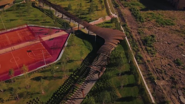 Moscow new park Zil from film from drone