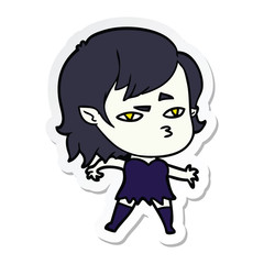 sticker of a cartoon vampire girl