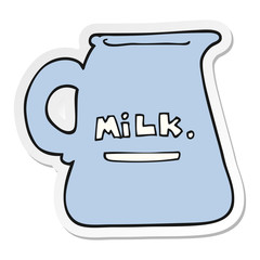 sticker of a cartoon milk jug