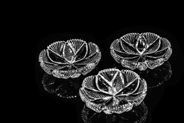 Three Crystal Salt Dishes