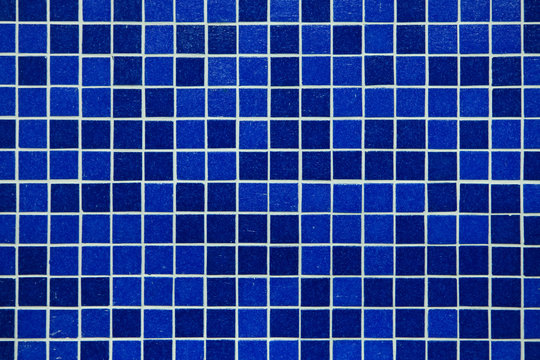 Blue mosaic tiles. Background texture.