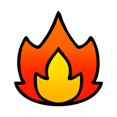 gradient shaded cartoon fire