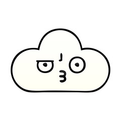 gradient shaded cartoon white cloud