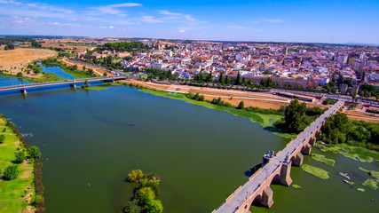 Badajoz. City of Extremadura. Spain. Drone Photo